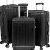 Travelsuitcase - Parma- Ruimbagage Reiskoffer - Polycarbonaat- Zwart - Hoogglans - Maat L / 93 Liter
