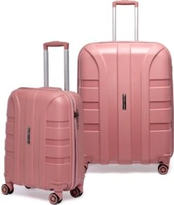©TROLLEYZ - Paris No.5 - Kofferset 2 Delig - 55+78cm Met TSA Slot - Dubbele Wielen - 360° Spinners - 100% Polypropyleen - Reiskoffers In Rose Blush -Bagageopslag 1020x1200 5
