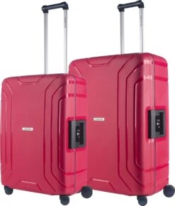 CarryOn Steward Kofferset - 2-delige TSA Trolleyset Met Kliksloten - Dubbele Wielen - Rood