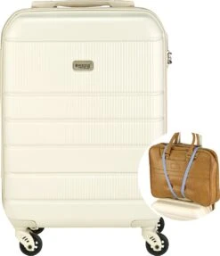 Princess Traveller Florence - Handbagagekoffer Met Strap - Crème - S - 55cm -Bagageopslag 1031x1200