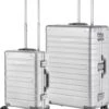 CarryOn Kofferset ULD - Luxe Aluminium Handbagage Koffer 55cm + 76cm Grote Reiskoffer - Dubbel TSA Slot - Zilver -Bagageopslag 1034x1200