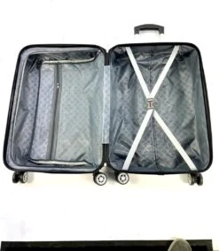 AATravel M Reiskoffer - Trolley ABS - Met Dubbele Wielen - 66 Cm - 66 Liter - Zwart -Bagageopslag 1044x1200