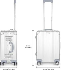 Aluminium Handbagage Koffer Mozzel Darrow - Reiskoffer Met Wielen - 51cm - Harde Koffer - Zilver -Bagageopslag 1048x1200 3