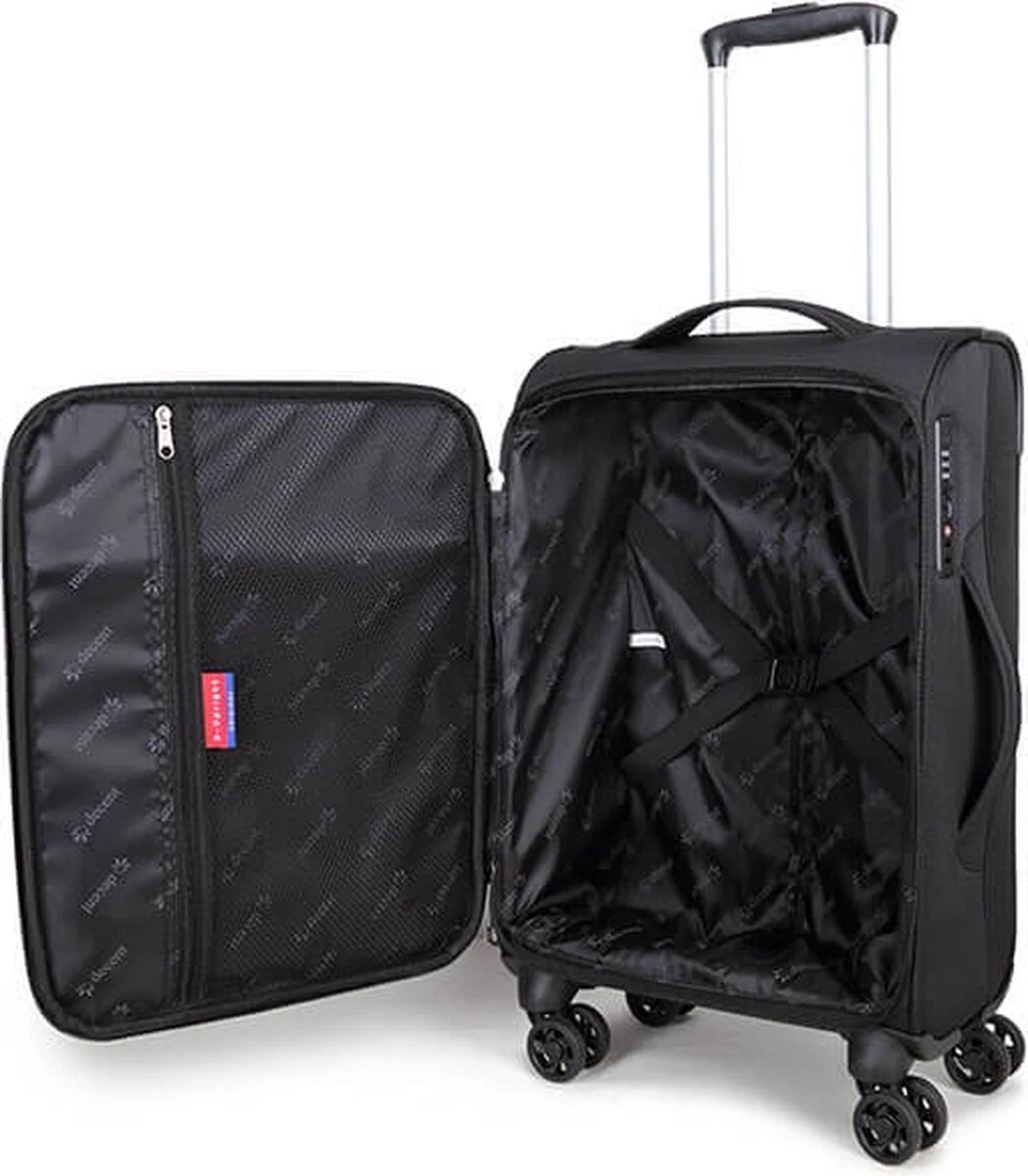 Decent D-Upright Handbagage Koffer - 55 Cm - TSA Slot - Zwart 17 Decent D-Upright Handbagage Koffer - 55 Cm - TSA Slot - Zwart - Afbeelding 15