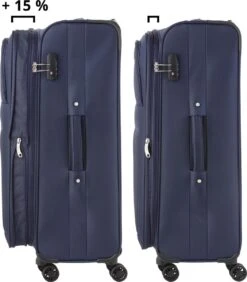 TravelZ Softspinner TSA Kofferset - 2-delig Handbagage + Grote Koffer 77cm - Dubbele Wielen - Blauw -Bagageopslag 1052x1200 5