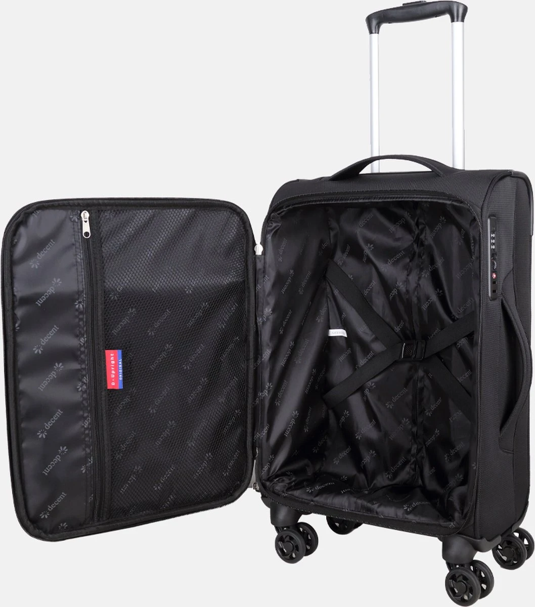 Decent D-Upright Handbagage Koffer - 55 Cm - TSA Slot - Zwart 16 Decent D-Upright Handbagage Koffer - 55 Cm - TSA Slot - Zwart - Afbeelding 14
