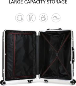 Design Handbagage Reiskoffer 20'', 50.8 Cm Cabinbag, Spinner , Aluminium Magnesium Alloy Frame Koffer, (LIGHT GRIJS) -Bagageopslag 1059x1200 1