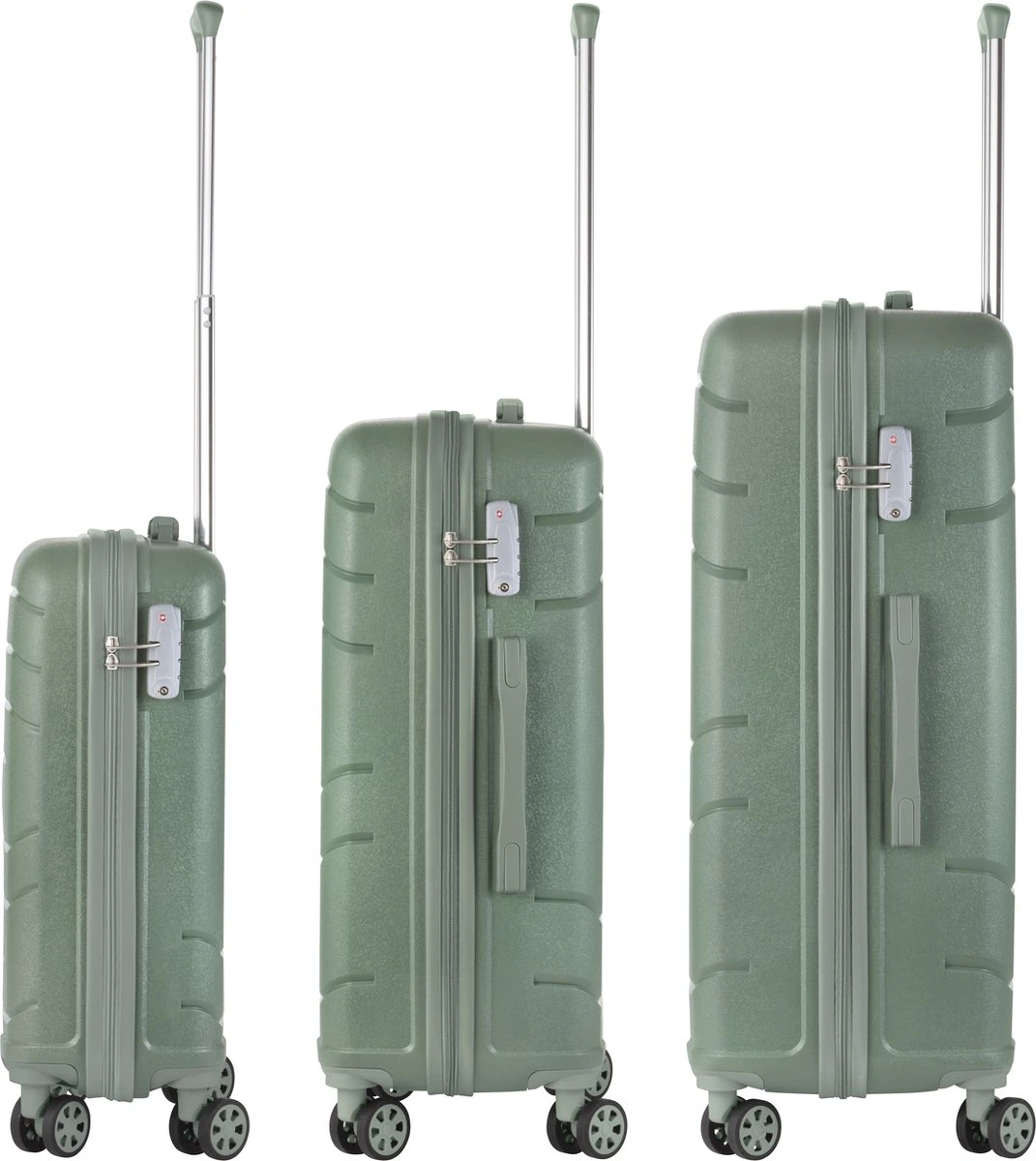 TravelZ Big Bars Kofferset - Trolleyset 3-delig Met TSA-slot - Olijf 7 TravelZ Big Bars Kofferset - Trolleyset 3-delig Met TSA-slot - Olijf - Afbeelding 5