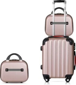 Monzana Hardcase Kofferset 4 Delig - Baseline Beautycase/M/L/XL - Rosé 29 Monzana Hardcase Kofferset 4 Delig - Baseline Beautycase/M/L/XL - Rosé -Bagageopslag 1072x1200 3