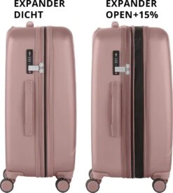CarryOn Skyhopper Reiskoffer - 68.5cm TSA Trolley Met Expander En OKOBAN - Roze -Bagageopslag 1079x1200