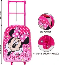 Disney MINNIE MOUSE Polka Dots Trolley Koffertje Vakantie Logeren Tripjes Roze -Bagageopslag 1090x1200 1