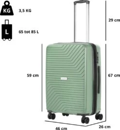 CarryOn Transport TSA Reiskoffer - Trolley 67cm Met Expander - OKOBAN - Dubbele Wielen - Olijf -Bagageopslag 1104x1200 1