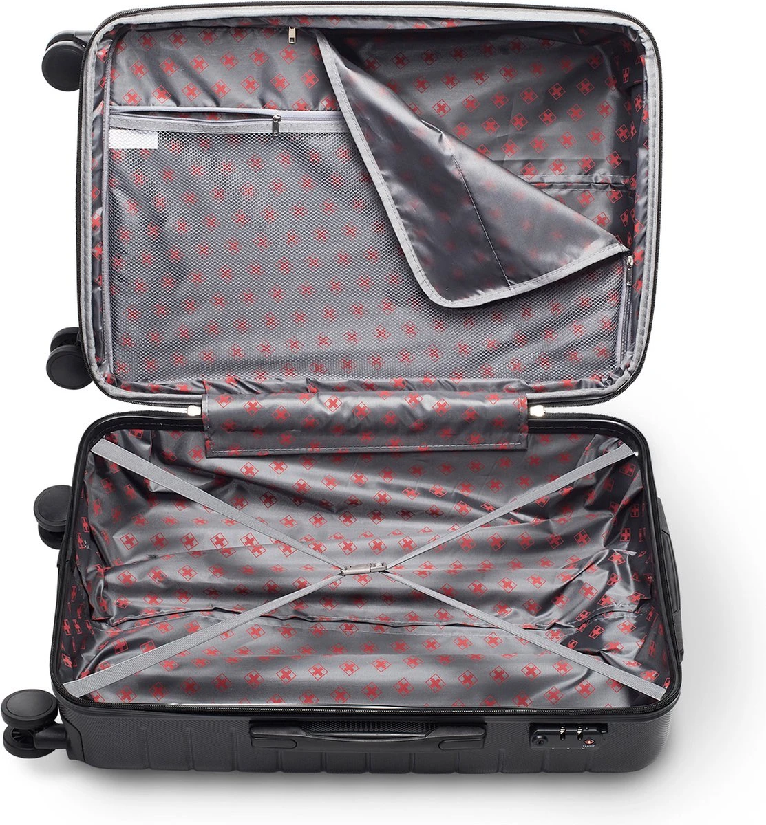 Swiss Alpine 2.0 - Reiskoffer - 67 Cm - 4 Wielen - Zwart 5 Swiss Alpine 2.0 - Reiskoffer - 67 Cm - 4 Wielen - Zwart - Afbeelding 3