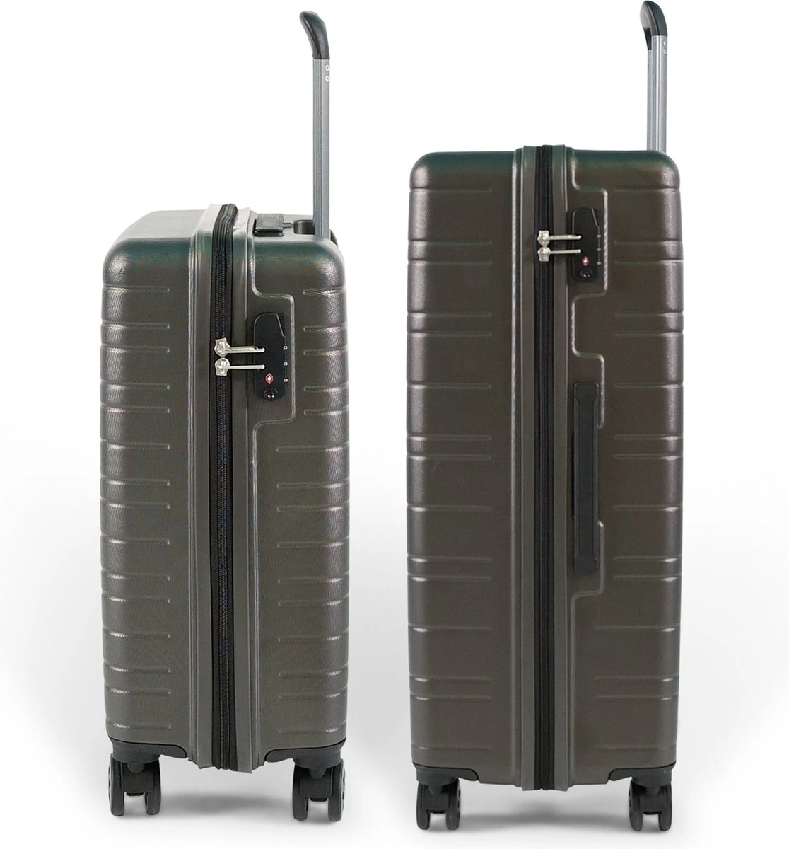 ©TROLLEYZ - Amsterdam No.9 - Kofferset 2 Delig - 55cm+78cm Met TSA Slot - Dubbele Wielen - 360° Spinners - 100% ABS - Reiskoffers In Cloudy Grey 5 ©TROLLEYZ - Amsterdam No.9 - Kofferset 2 Delig - 55cm+78cm Met TSA Slot - Dubbele Wielen - 360° Spinners - 100% ABS - Reiskoffers In Cloudy Grey - Afbeelding 3