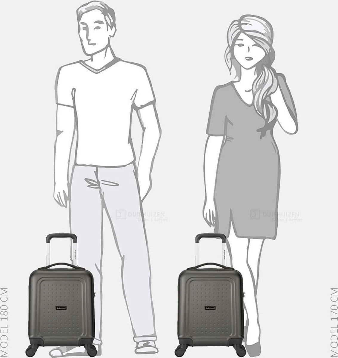 Decent Handbagage Koffer / Trolley / Reiskoffer - 42 Cm - 24 Liter - ABS - Maxi Air - Grijs 7 Decent Handbagage Koffer / Trolley / Reiskoffer - 42 Cm - 24 Liter - ABS - Maxi Air - Grijs - Afbeelding 5