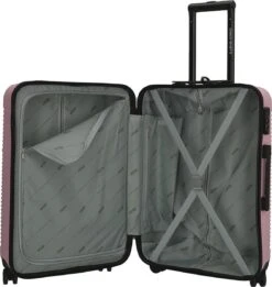 Enrico Benetti Koffer / Trolley / Reiskoffer - 65 X 41 X 25 Cm - 68 Liter - ABS - Maat M - Louisville - Roze -Bagageopslag 1135x1200 1