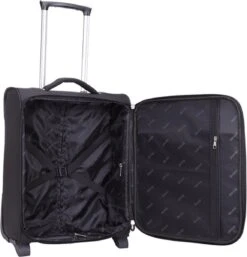 Decent Handbagage Koffer / Trolley / Reiskoffer - 50 Cm - 35 Liter - Polyester - Super-Light - Zwart -Bagageopslag 1153x1200