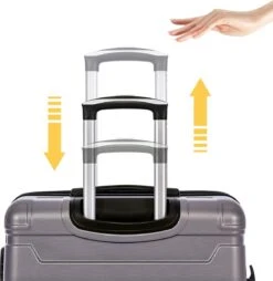 Merax 3-delig Kofferset Met TSA Slot - Trolleyset ABS 40L, 70L & 110 Liter - Grijs -Bagageopslag 1167x1200 5