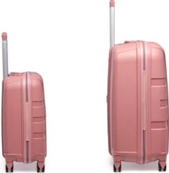 ©TROLLEYZ - Paris No.5 - Kofferset 2 Delig - 55+78cm Met TSA Slot - Dubbele Wielen - 360° Spinners - 100% Polypropyleen - Reiskoffers In Rose Blush -Bagageopslag 1170x1200 10