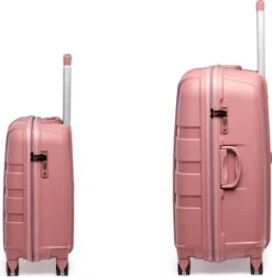 ©TROLLEYZ - Paris No.5 - Kofferset 2 Delig - 55+78cm Met TSA Slot - Dubbele Wielen - 360° Spinners - 100% Polypropyleen - Reiskoffers In Rose Blush -Bagageopslag 1175x1200 1