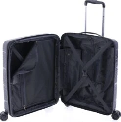 Gladiator Bionic S Handbagage Koffer Expandable - 55 Cm - TSA Slot - Zwart -Bagageopslag 1186x1200