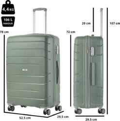 TravelZ Big Bars Reiskoffer 78 Cm Met Dubbele Wielen - Trolley Koffer Met TSA-slot - Olijf -Bagageopslag 1187x1200 3