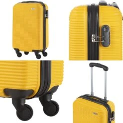 TravelZ Horizon Handbagagekoffer - 54cm Handbagage Trolley Met Gevoerde Binnenkant - Geel -Bagageopslag 1196x1200
