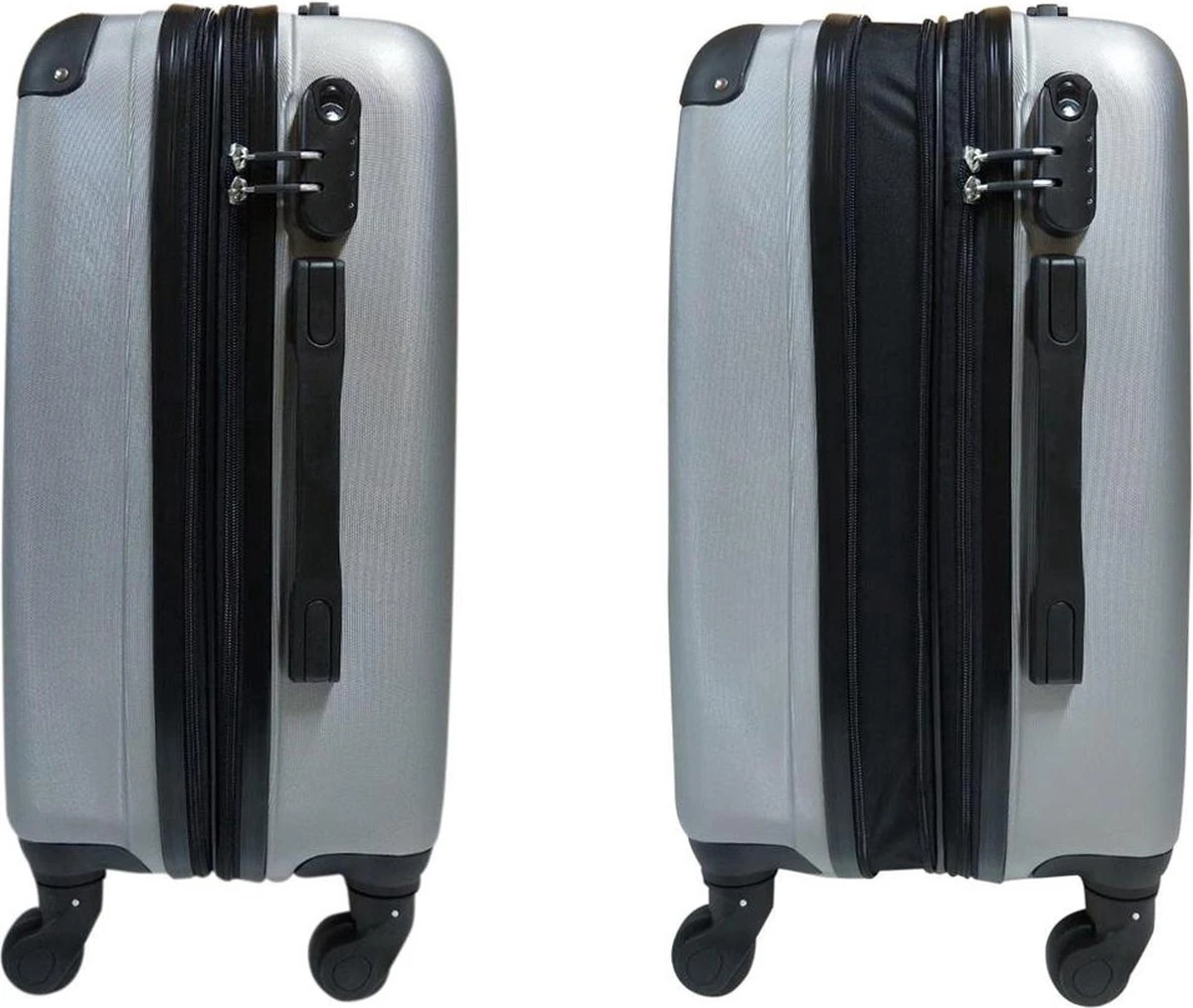 SB Travelbags 'Expandable' Handbagage Koffer 53cm 4 Wielen Trolley - Zilver 4 SB Travelbags 'Expandable' Handbagage Koffer 53cm 4 Wielen Trolley - Zilver - Afbeelding 2