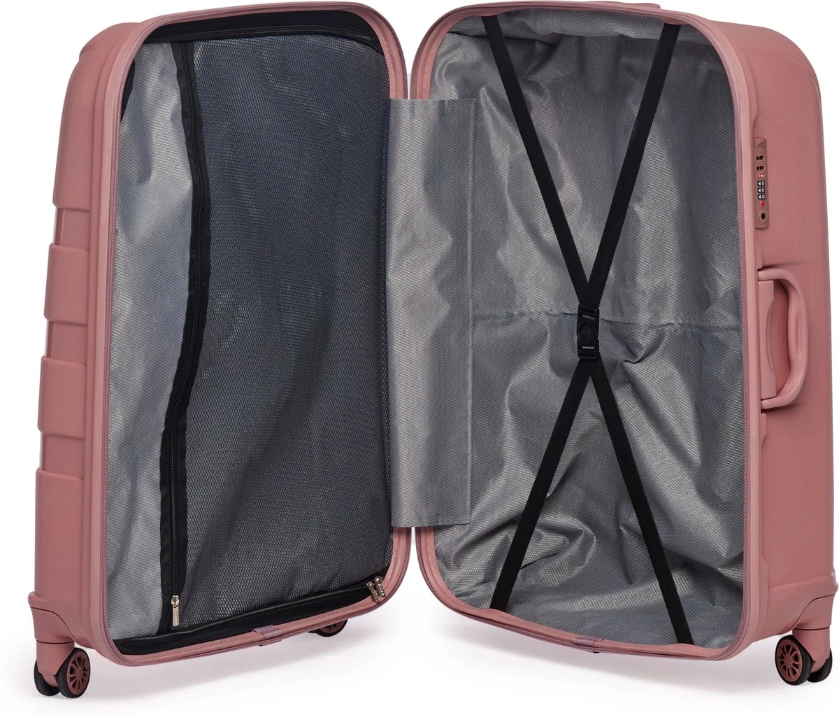 ©TROLLEYZ - Paris No.5 - Reiskoffer - 78cm Met TSA Slot - Dubbele Wielen - 360° Spinners - 100% Polypropyleen - Reiskoffer In Rose Blush 6 ©TROLLEYZ - Paris No.5 - Reiskoffer - 78cm Met TSA Slot - Dubbele Wielen - 360° Spinners - 100% Polypropyleen - Reiskoffer In Rose Blush - Afbeelding 4