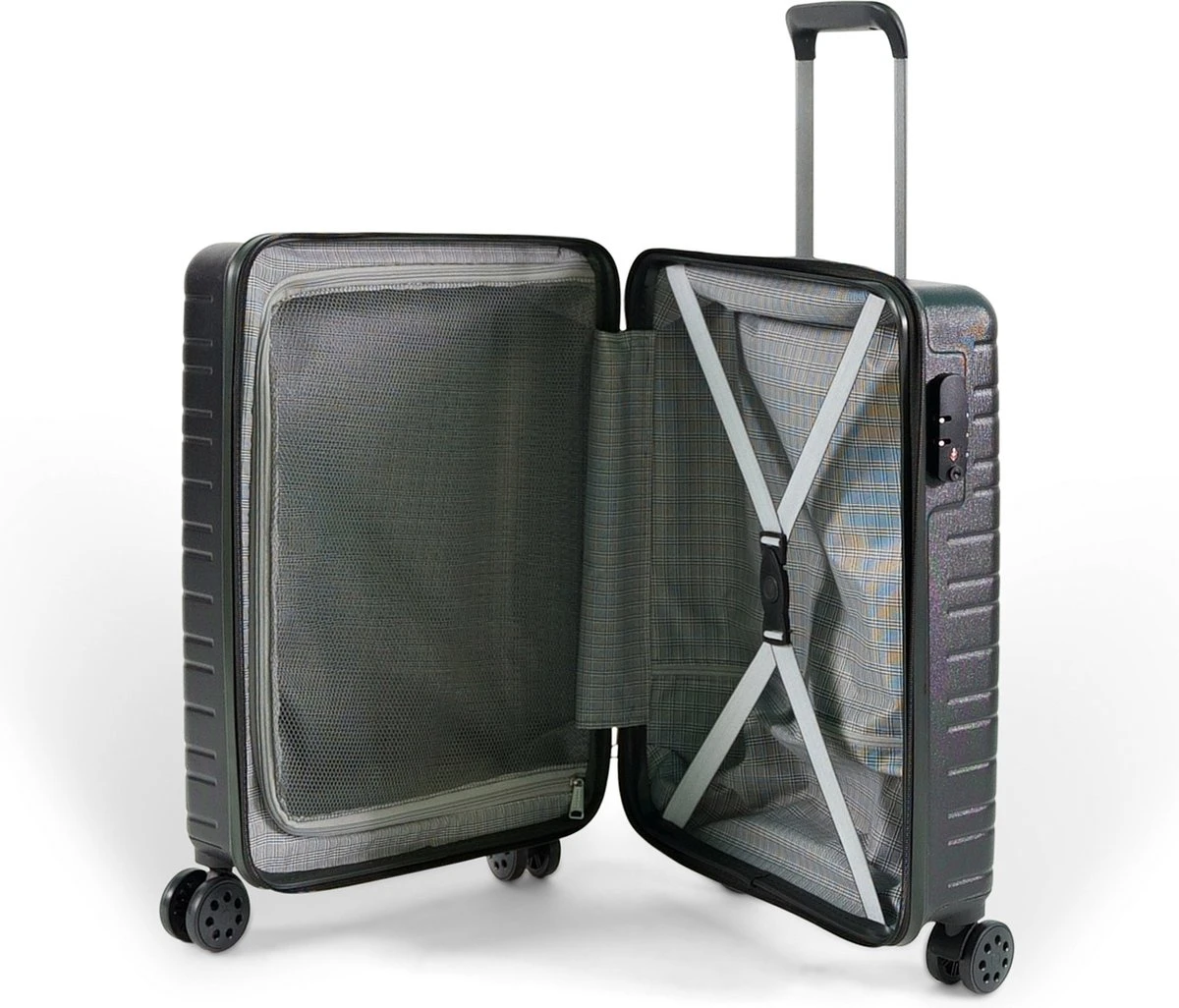 ©TROLLEYZ - Amsterdam No.9 - Trolley - 55cm Met TSA Slot - Dubbele Wielen - 360° Spinners - 100% ABS - Handbagage Koffer In Night Black 10 ©TROLLEYZ - Amsterdam No.9 - Trolley - 55cm Met TSA Slot - Dubbele Wielen - 360° Spinners - 100% ABS - Handbagage Koffer In Night Black - Afbeelding 8