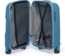 ©TROLLEYZ - Venice No.10 - Trolley - 55cm Met TSA Slot - Dubbele Wielen - 360° Spinners - 100% Polypropyleen - Handbagage Koffer In Ice Blue -Bagageopslag 1200x1039