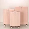 TOP AA Reis Kofferset - Trolleyset 3-delig Met TSA Slot Aluminum Frame, Kleine Cabine En Groot, ABS Luggage, (20+24+28 Inches 3 Pc Set), Roze/pink
