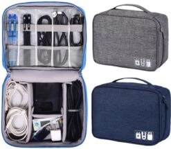 Travelorganizer Electronica Grijs - Reis Organiser Oplader - Opberger Vakantie / Travel - Reisorganizer -Bagageopslag 1200x1045 1