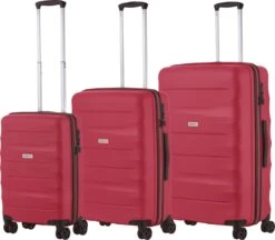 CarryOn Porter ® Kofferset - TSA Trolleyset 3-delig Met OKOBAN - Dubbele Wielen - Rood
