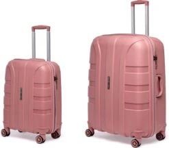 ©TROLLEYZ - Paris No.5 - Kofferset 2 Delig - 55+78cm Met TSA Slot - Dubbele Wielen - 360° Spinners - 100% Polypropyleen - Reiskoffers In Rose Blush -Bagageopslag 1200x1051 4