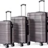 Merax 3-delig Kofferset Met TSA Slot - Trolleyset ABS 40L, 70L & 110 Liter - Grijs -Bagageopslag 1200x1057