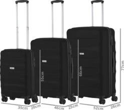 CarryOn Porter ® Kofferset - TSA Trolleyset 3-delig Met OKOBAN - Dubbele Wielen - Zwart 13 CarryOn Porter ® Kofferset - TSA Trolleyset 3-delig Met OKOBAN - Dubbele Wielen - Zwart -Bagageopslag 1200x1062