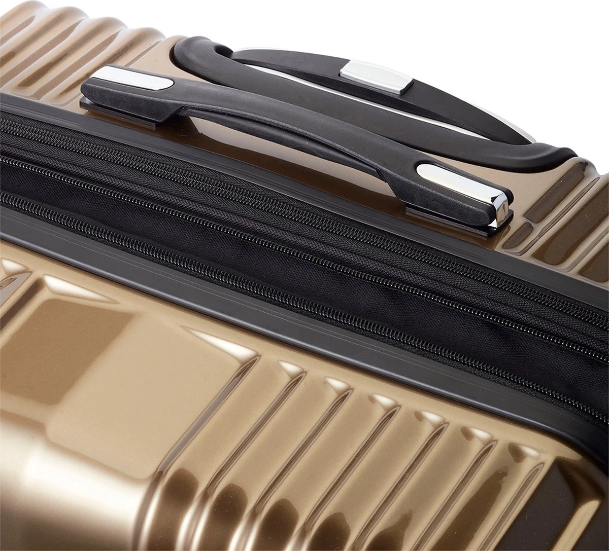 Tesla PC - Reiskoffer - 65 Cm - 4 Wielen - Goud 6 Tesla PC - Reiskoffer - 65 Cm - 4 Wielen - Goud - Afbeelding 4