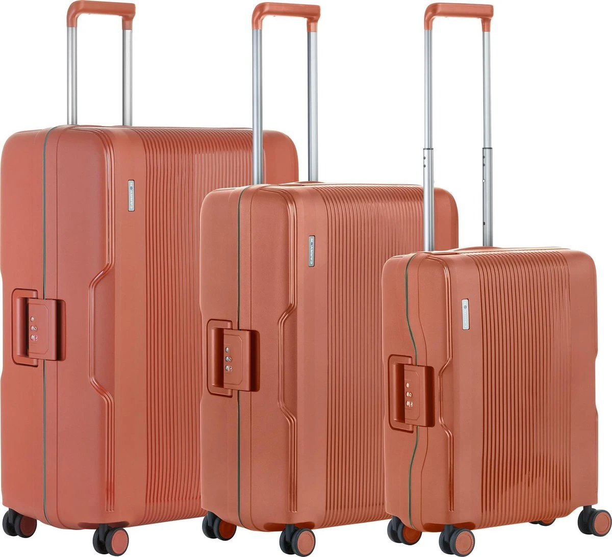CarryOn Protector Luxe 3-delige Kofferset - Trolleyset Met TSA-kliksloten - Terra 3 CarryOn Protector Luxe 3-delige Kofferset - Trolleyset Met TSA-kliksloten - Terra