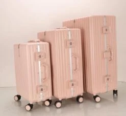 TOP AA Reis Kofferset - Trolleyset 3-delig Met TSA Slot Aluminum Frame, Kleine Cabine En Groot, ABS Luggage, (20+24+28 Inches 3 Pc Set), Roze/pink -Bagageopslag 1200x1099 3