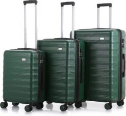 Bagageopslag 28 **ACTIE** NDK Swiss - Kofferset - 3 Delig - 4 Wielen - Groen