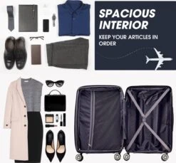 Merax 3-delig Kofferset Met TSA Slot - Trolleyset ABS 40L, 70L & 110 Liter - Grijs -Bagageopslag 1200x1111 10