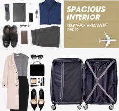 Merax 3-delig Kofferset Met TSA Slot - Trolleyset ABS 40L, 70L & 110 Liter - Goud -Bagageopslag 1200x1111 9