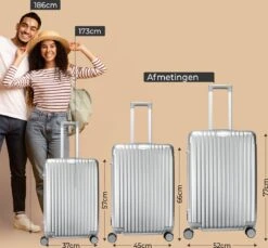 Royal Swiss - Reis Koffer - 56cm - Cijferslot- Lichtgewicht Koffer - 4 Wielen- Zilver -Bagageopslag 1200x1114 32