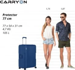 CarryOn Protector Luxe Grote Reiskoffer - Trolley 77cm Met TSA-klikslot - Ultrasterk - Blauw 15 CarryOn Protector Luxe Grote Reiskoffer - Trolley 77cm Met TSA-klikslot - Ultrasterk - Blauw -Bagageopslag 1200x1117 3
