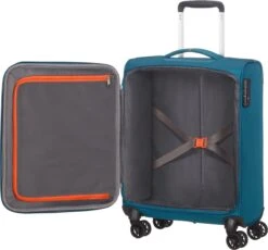 American Tourister Reiskoffer - Crosstrack Spinner 55/20 Tsa (Handbagage) Navy/Orange -Bagageopslag 1200x1119