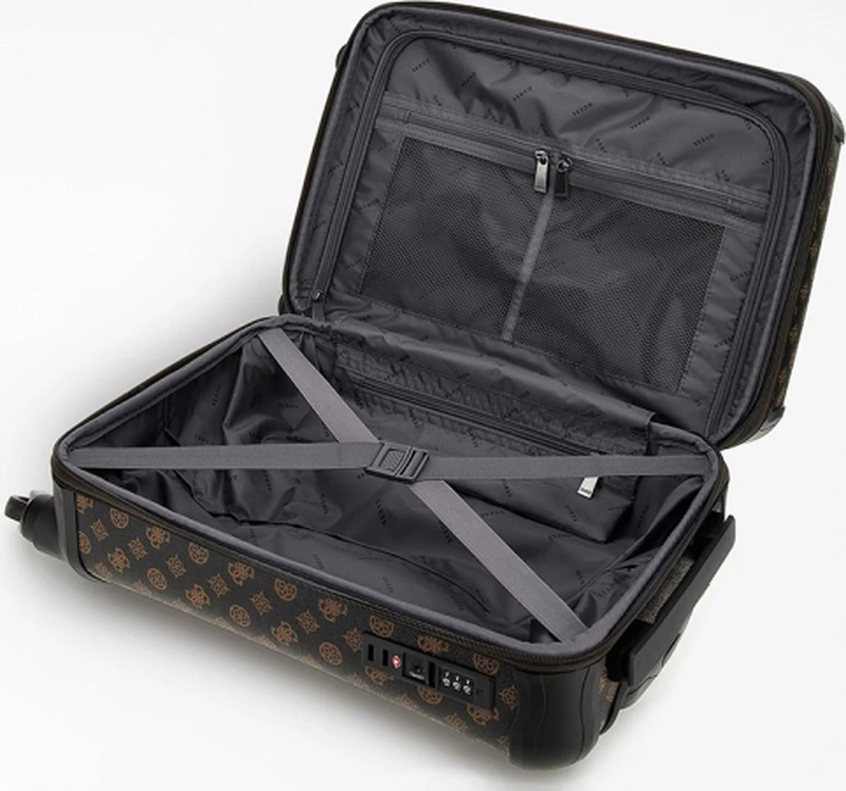 Guess Handbagage Koffer / Trolley / Reiskoffer - 50 Cm - 25 Liter - Wilder - Bruin 14 Guess Handbagage Koffer / Trolley / Reiskoffer - 50 Cm - 25 Liter - Wilder - Bruin - Afbeelding 12