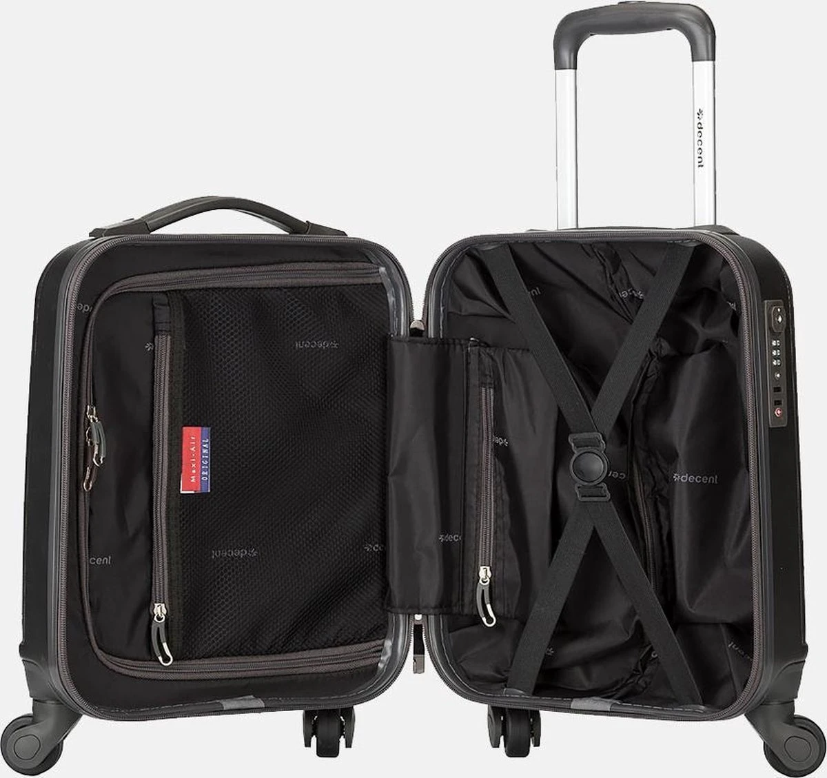 Decent Handbagage Koffer / Trolley / Reiskoffer - 42 Cm - 24 Liter - ABS - Maxi Air - Grijs 15 Decent Handbagage Koffer / Trolley / Reiskoffer - 42 Cm - 24 Liter - ABS - Maxi Air - Grijs - Afbeelding 13