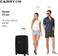 CarryOn Porter ® Reiskoffer - 77cm Trolley Met TSA-slot - 100 Ltr - OKOBAN Registratie - Zwart 13 CarryOn Porter ® Reiskoffer - 77cm Trolley Met TSA-slot - 100 Ltr - OKOBAN Registratie - Zwart -Bagageopslag 1200x1140 6