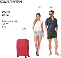 CarryOn Porter ® Reiskoffer - 66cm Trolley Met TSA-slot - OKOBAN Registratie - Rood 12 CarryOn Porter ® Reiskoffer - 66cm Trolley Met TSA-slot - OKOBAN Registratie - Rood -Bagageopslag 1200x1148 3